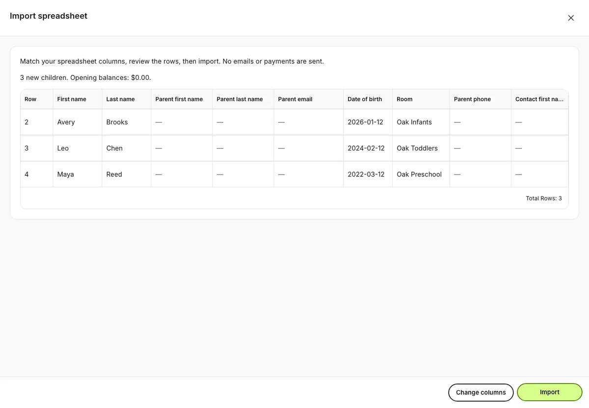 Ashby spreadsheet import for bringing existing child records into the program
