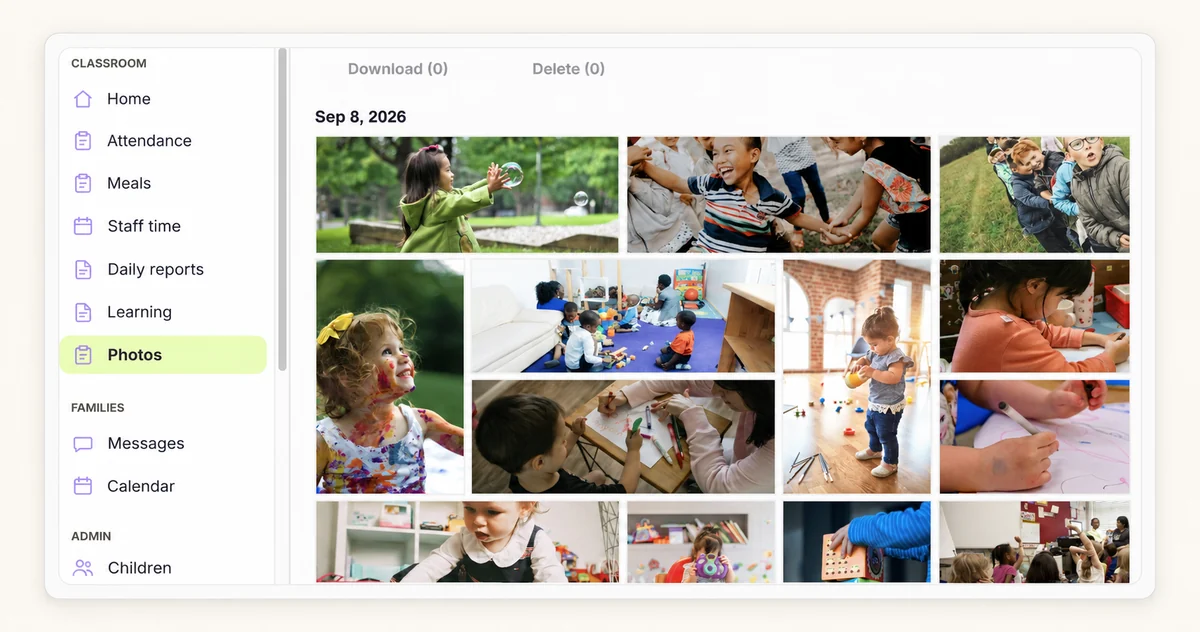 Ashby Photos gallery showing children playing, painting, and learning together